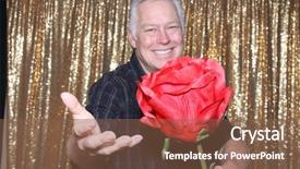  Presentation with party time - Slides consisting of aged man in a photo background and a tawny brown colored foreground