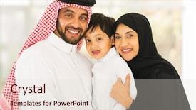  Presentation with eastern - Audience pleasing slide set consisting of happy middle eastern family backdrop and a lemonade colored foreground