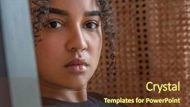  Presentation with african american teenager girl - PPT theme consisting of happy mixed race african american background and a tawny brown colored foreground