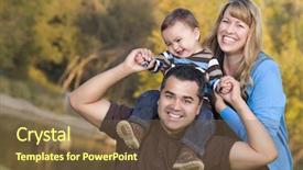  Presentation with race ethnicity - Slide deck featuring happy mixed race ethnic family background and a tawny brown colored foreground