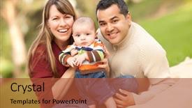  Presentation with race car a red racing - PPT layouts consisting of hispanic baby - happy mixed race family posing background and a red colored foreground