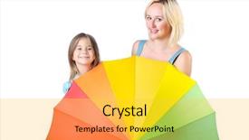  Presentation with mom daughter - Amazing slides having happy mom and daughter on white backdrop and a yellow colored foreground