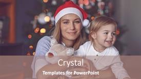  Presentation with baby tree - Slides having happy-mom-with-her-baby background and a coral colored foreground