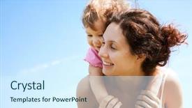  Presentation with cute - Presentation theme enhanced with happy moments - beautiful mother with cute young background and a cool aqua colored foreground