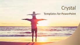  Presentation with father - Audience pleasing PPT theme consisting of happy moments - father and son playing backdrop and a cream colored foreground