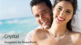  Presentation with sharing - Audience pleasing theme consisting of happy moments - newlyweds sharing a romantic backdrop and a coral colored foreground