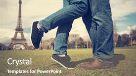  Presentation with eiffel tower - Colorful slide set enhanced with happy moments - romantic holidays in paris backdrop and a coral colored foreground