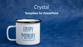  Presentation with enamel - Colorful PPT theme enhanced with happy-monday-white-metal-enamel backdrop and a ocean colored foreground