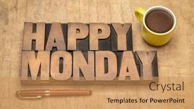  Presentation with vintage paper - Slides having happy-monday-word-abstract background and a coral colored foreground