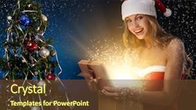  Presentation with beautiful reof christmas season - PPT theme consisting of happy mood - beautiful christmas woman background and a  colored foreground