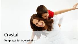  Presentation with joyful - PPT theme with happy mood - joyful toddler on back background and a white colored foreground