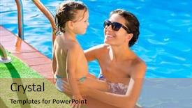  Presentation with mother baby and nurse - Beautiful presentation theme featuring happy mother and baby daughter backdrop and a  colored foreground