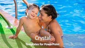  Presentation with happy baby - Theme featuring happy mother and baby daughter background and a  colored foreground