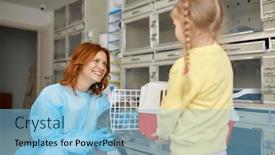  Presentation with kitten - Theme with happy-mother-and-child-taking background and a light blue colored foreground