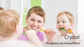  Presentation with parent child teen - Slides enhanced with happy mother and child teeth background and a lemonade colored foreground
