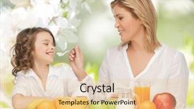  Presentation with family healthy eating - Slides consisting of happy mother and daughter eating background and a lemonade colored foreground