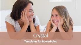  Presentation with displaying a happy mother cudd - PPT layouts consisting of happy mother and daughter looking background and a  colored foreground