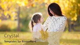  Presentation with harmony - Presentation design consisting of happy-mother-and-daughter background and a yellow colored foreground