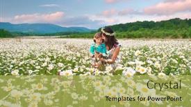  Presentation with mother love - Presentation consisting of happy-mother-and-daughter background and a yellow colored foreground