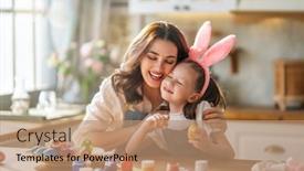  Presentation with dyes - Presentation having happy-mother-and-her-daughter background and a coral colored foreground