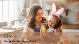  Presentation with dyes - Presentation featuring happy-mother-and-her-daughter background and a coral colored foreground