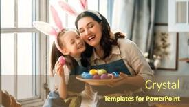  Presentation with dyes - Slides with happy-mother-and-her-daughter background and a tawny brown colored foreground