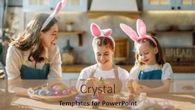  Presentation with dyes - Presentation enhanced with happy-mother-and-her-daughters background and a coral colored foreground