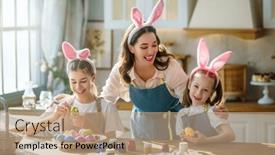  Presentation with dyes - Theme enhanced with happy-mother-and-her-daughters background and a coral colored foreground