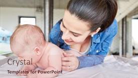  Presentation with baby diapers - Presentation consisting of happy-mother-and-her-newborn background and a lemonade colored foreground