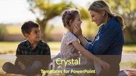  Presentation with happy kids - PPT theme consisting of happy mother and kids enjoying background and a  colored foreground