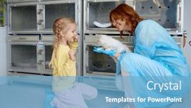  Presentation with clothes shop - PPT theme enhanced with happy-mother-and-little-kid background and a  colored foreground