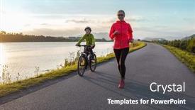  Presentation with family health - Slides having happy-mother-and-son-go background and a dark gray colored foreground