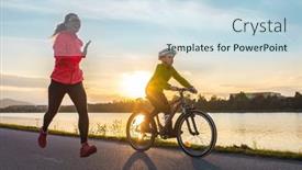  Presentation with family health - PPT theme enhanced with happy-mother-and-son-go background and a sky blue colored foreground