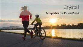  Presentation with family health - PPT theme enhanced with happy-mother-and-son-go background and a soft green colored foreground