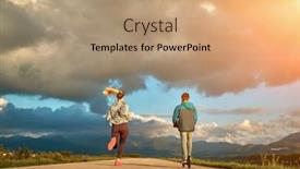  Presentation with family health - Presentation featuring happy-mother-and-son-go background and a coral colored foreground