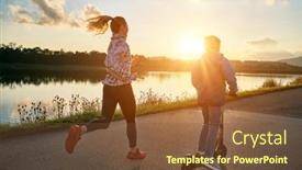  Presentation with family health - Presentation having happy-mother-and-son-go background and a tawny brown colored foreground