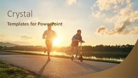  Presentation with health balance - PPT layouts having happy-mother-and-son-go background and a lemonade colored foreground