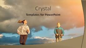  Presentation with family health - Slides featuring happy-mother-and-son-go background and a coral colored foreground