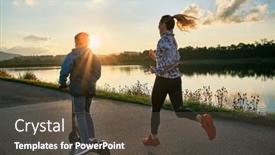  Presentation with health balance - Slide set with happy-mother-and-son-go background and a dark gray colored foreground