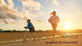  Presentation with family health - Slides having happy-mother-and-son-go background and a gold colored foreground