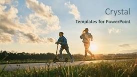  Presentation with family health - Presentation consisting of happy-mother-and-son-go background and a light blue colored foreground