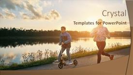  Presentation with health balance - PPT theme enhanced with happy-mother-and-son-go background and a lemonade colored foreground