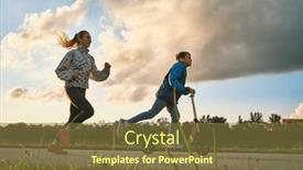  Presentation with health balance - PPT theme with happy-mother-and-son-go background and a tawny brown colored foreground