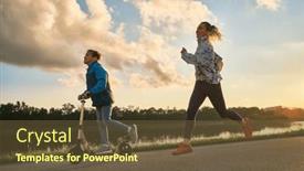  Presentation with health balance - Presentation theme consisting of happy-mother-and-son-go background and a tawny brown colored foreground