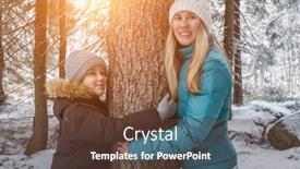  Presentation with winter forest - PPT layouts having happy-mother-and-son background and a tawny brown colored foreground