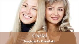  Presentation with teen - Beautiful PPT layouts featuring happy mother and teen daughter portrait over white mother's day backdrop and a coral colored foreground