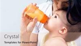  Presentation with happy baby - Audience pleasing PPT layouts consisting of happy mother breastfeeding her baby backdrop and a lemonade colored foreground
