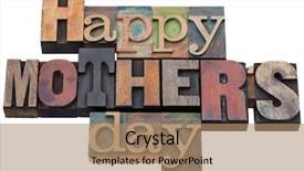  Presentation with wood - Slides enhanced with happy mother day in vintage background and a  colored foreground