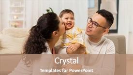  Presentation with happy baby - Colorful presentation enhanced with happy mother father with baby backdrop and a  colored foreground