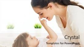  Presentation with mother and child health care - Theme enhanced with advertisement ads commercial marketing advertising background and a  colored foreground.